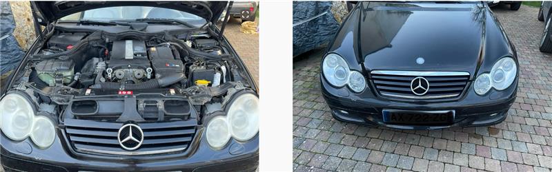 Réalisation Clean Optic — comparaison avant et après rénovation automobile